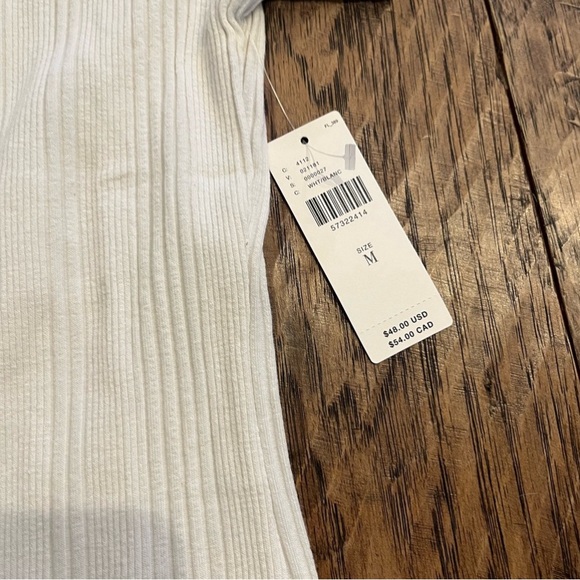 White Ribbed Button-Down Top - Picture 8 of 8